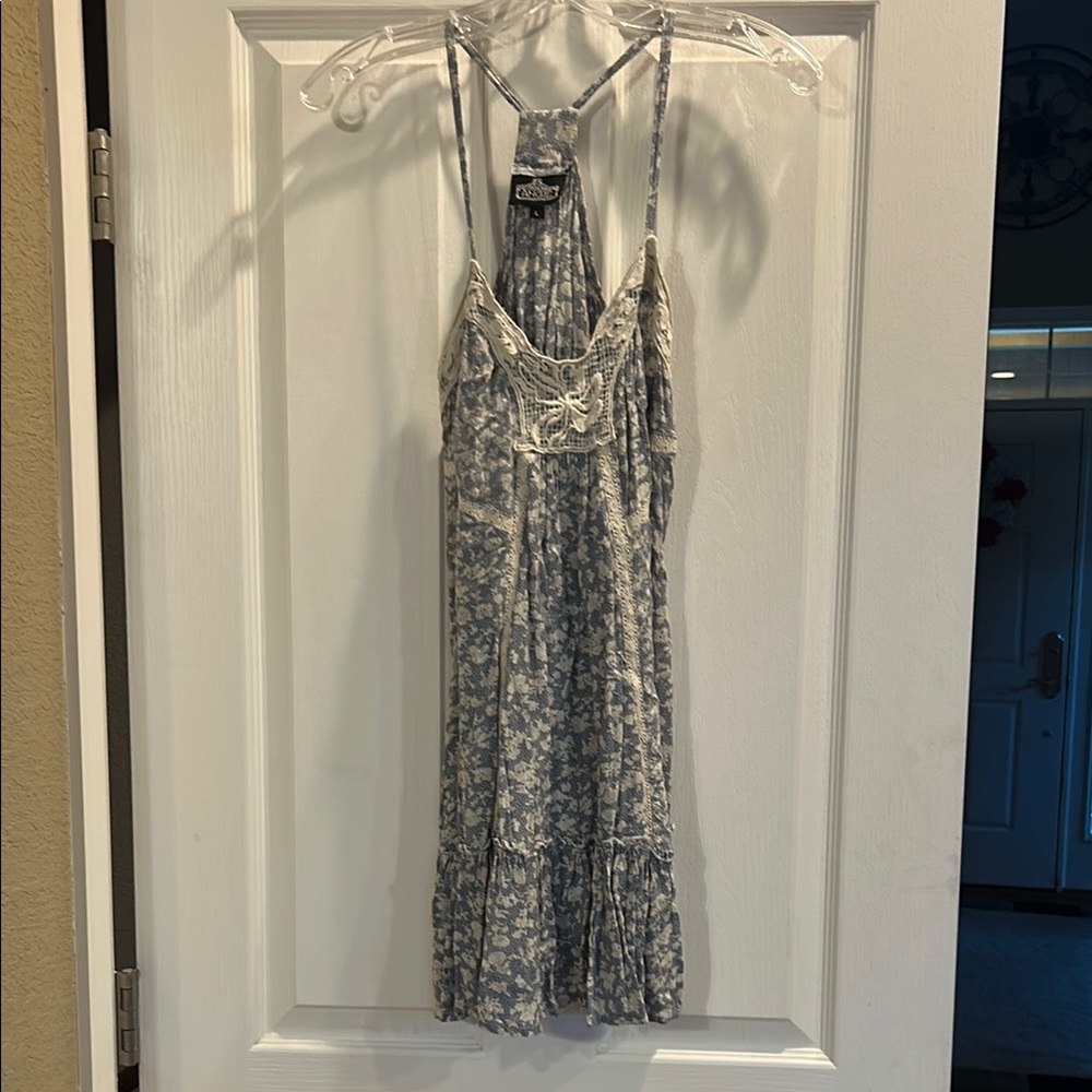 Angie Navy and Cream Floral Tunic